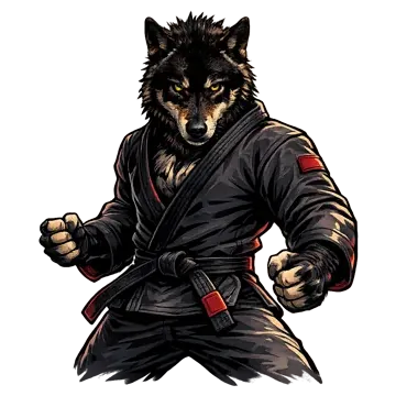 Lobo Brutal em pose de combate pré-competição