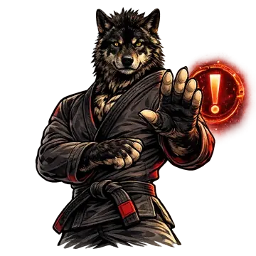 Lobo Brutal sinalizando alerta de excesso de treino